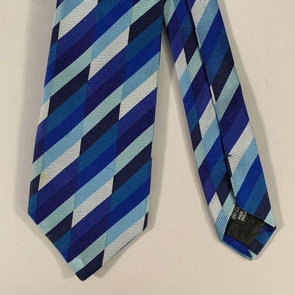DUCHAMP Navy Blue Stripe Silk Tie